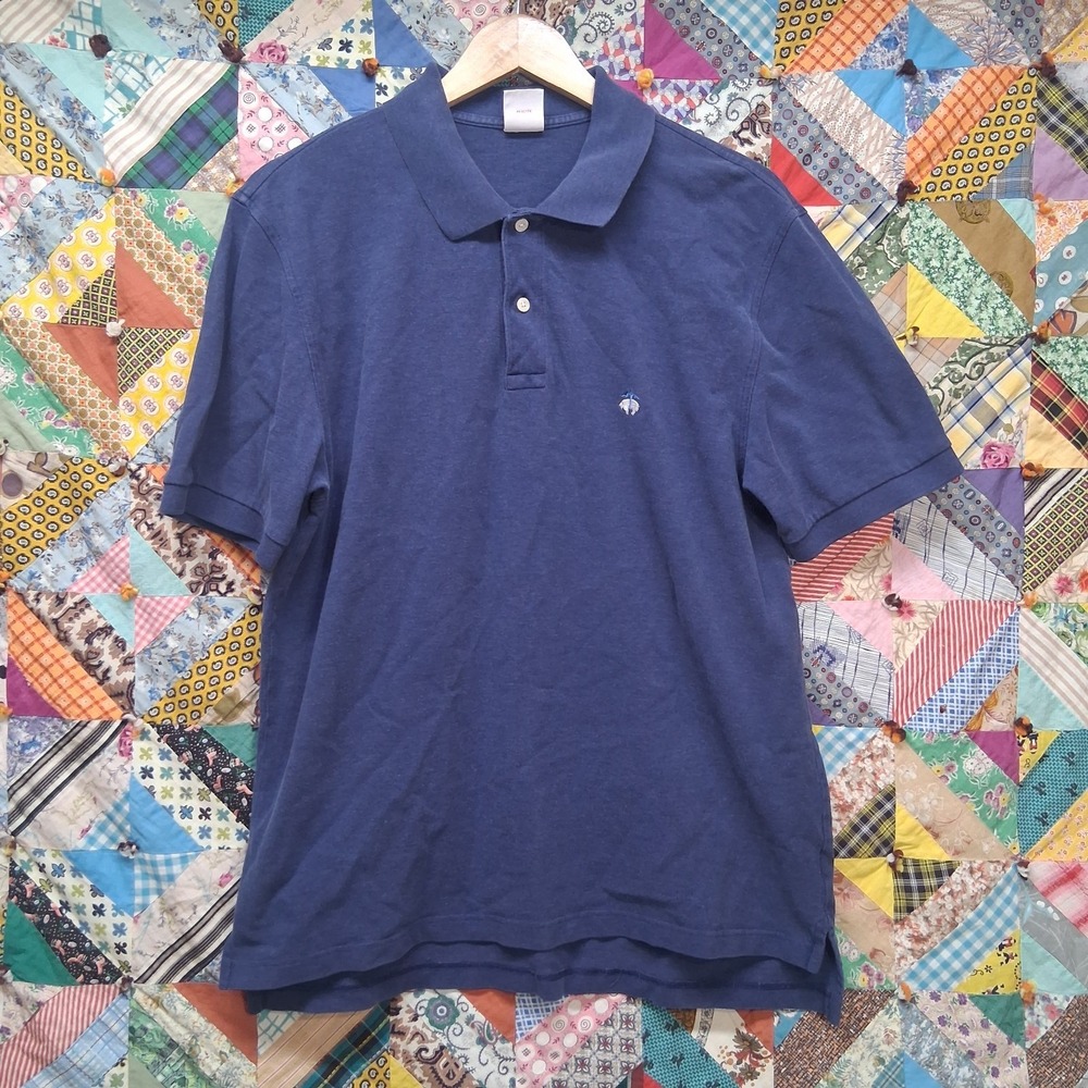 Brooks Brothers Performance Polo Shirt‎ Original Fit Blue Size Large 100% Cotton